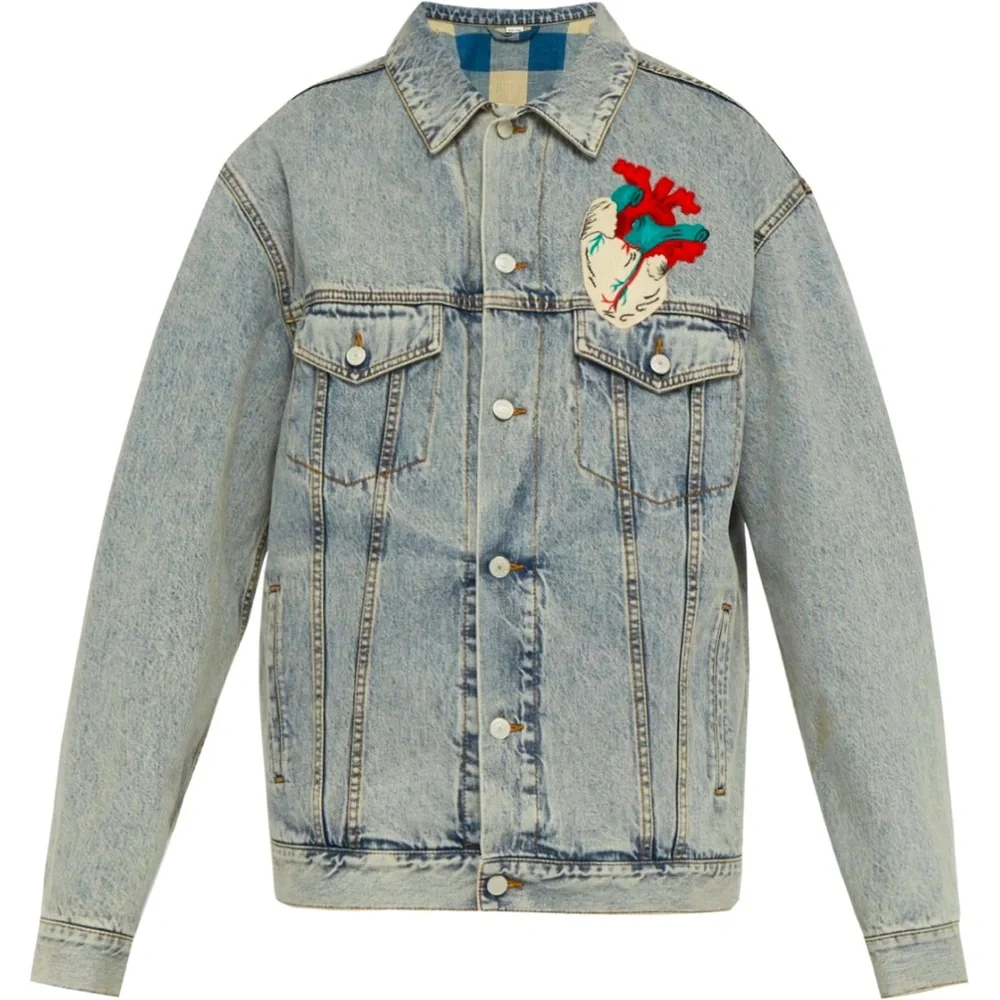 Gucci Blue Denim Oversized Embroidered Jacket UNISEX